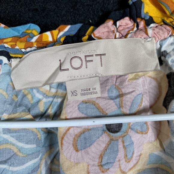 Ann Taylor LOFT Womens Dress Multicolored Abstract V Neck Sleeveless Stretch XS - Picture 4 of 10